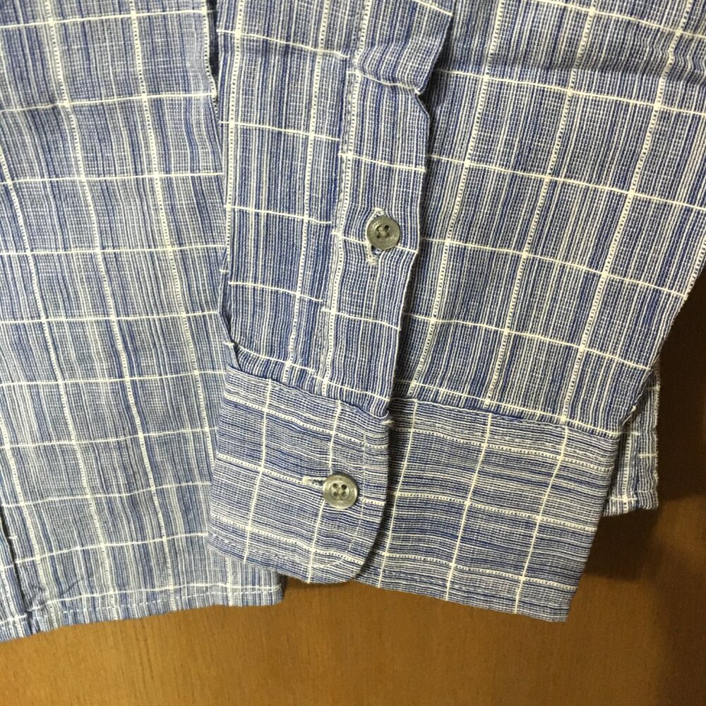 Flag & Anthem Men's Blue Plaid Button Up Long Sleeve Shirt-M,NWT - Picture 5 of 6